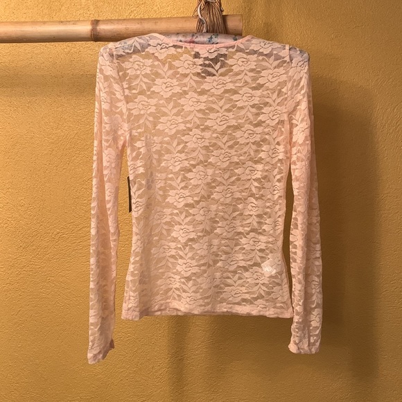 Pink Lace Long Sleeve Shirt, Size Small, NWT - Picture 2 of 10